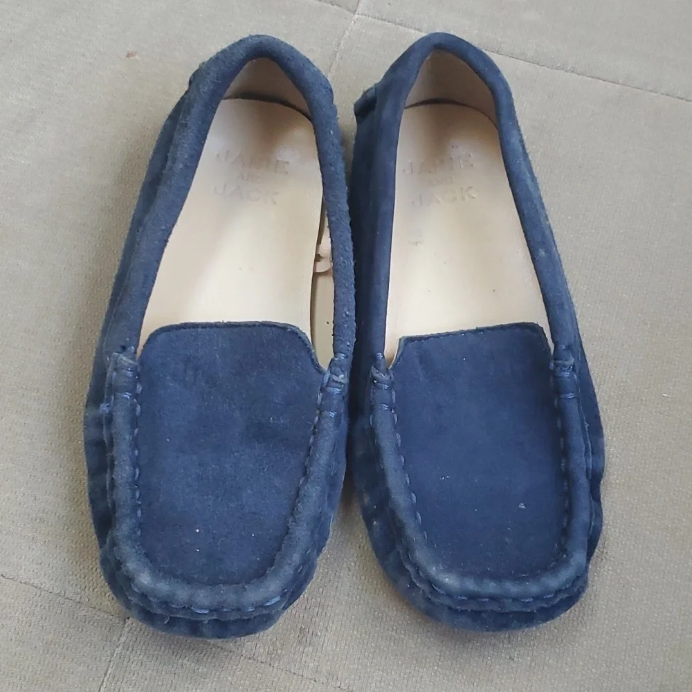 Janie & Jack blue suede driving loafers